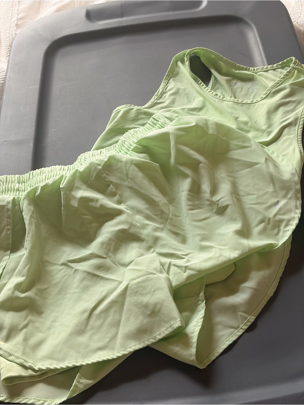 Light Green Athletic Tank Top and Skort Set